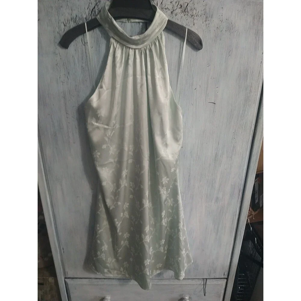 Badgley Mischka Sleeveless dress Nwt Size 14 Green Boho Feminine Cottage Core - Picture 7 of 12